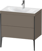 Mitteldichte Faserplatte (MDF) / 2Ausz.,1Hl,schwarz / flannel grey seidenmatt