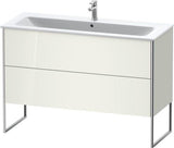 Duravit XSquare Waschtischunterbau 1210 mm mit zwei Auszügen in Außenfarbe Taubenblau matt