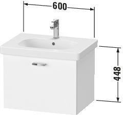 Duravit XBase Waschtischunterbau wandhängend 600 mm, 1 Auszug, weiß matt – montiert