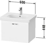 Duravit XBase Waschtischunterbau wandhängend 600 mm, 1 Auszug, weiß matt – montiert