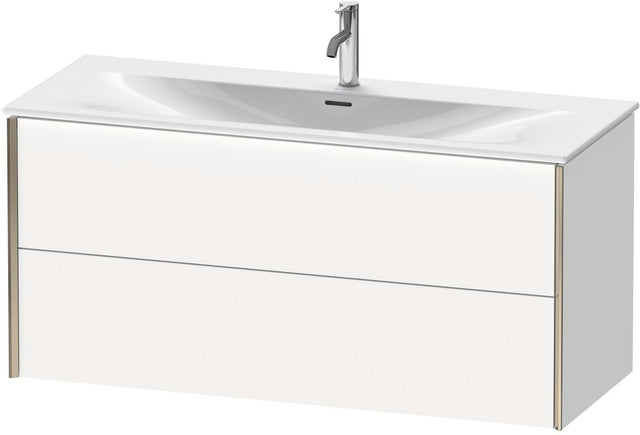 DURAVIT XViu Waschtischunterbau wandhängend 1210 mm, 2 Schubkästen, weiß matt – ohne Griff, mit Tip-On-Technik
