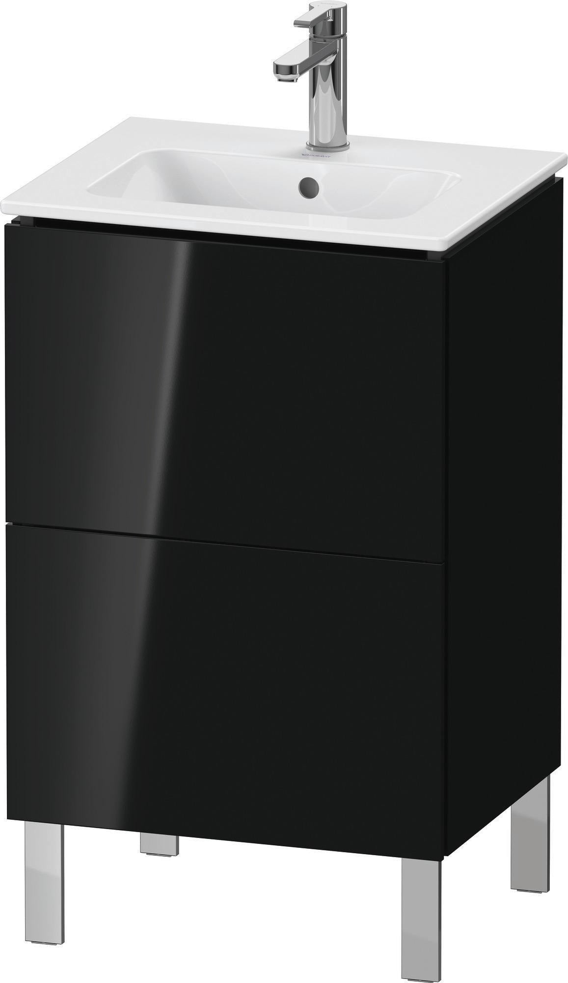 Duravit L-Cube Waschtischunterbau bodenstehend, 2 Auszüge, Weiß Matt, 520 mm