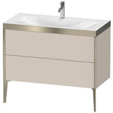 DURAVIT XViu Möbelwaschtischset 1000 mm mit Unterschrank Nussbaum und Keramikwaschtisch