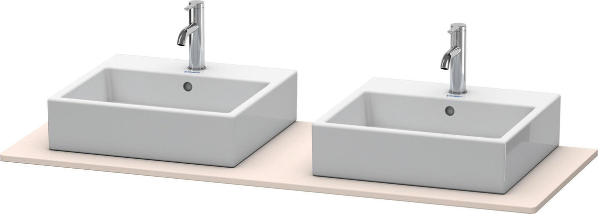 DURAVIT XSquare Konsole 1400 mm betongrau matt mit zwei Ausschnitten für Doppelwaschtisch