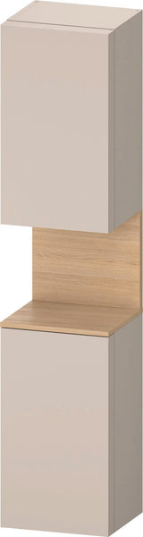 DURAVIT Qatego Hochschrank 400 mm, 2 Türen, weiß Hochglanz, Eiche Schw. Matt