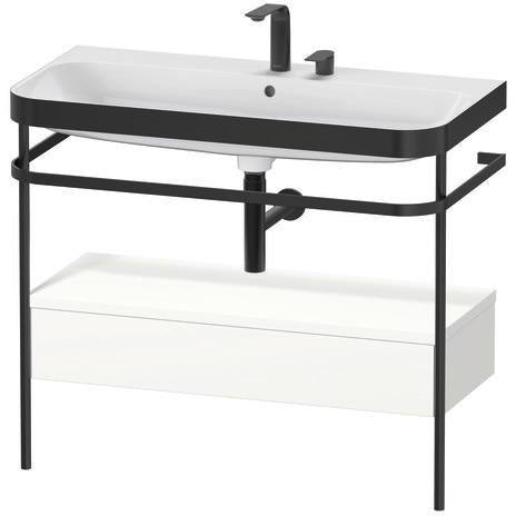 Duravit Waschtischset Happy D.2 Plus 975x490mm Taupe Supermatt mit Nussbaum-Konsole