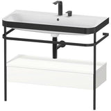 Duravit Waschtischset Happy D.2 Plus 975x490mm Taupe Supermatt mit Nussbaum-Konsole
