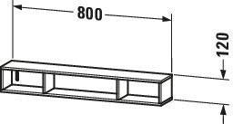 DURAVIT L-Cube Regalelement 800 mm, 3 Fächer, betongrau matt, wandhängend
