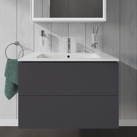 Duravit L-Cube Waschtischunterbau 820 mm taupe matt mit 2 Schubkästen und Tip-On-Technik