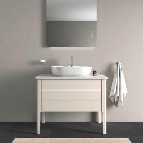 Duravit Luv Waschtischunterbau bodenstehend 938 mm mit Schubkasten und Auszug in Weiß Seidenmatt