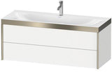 Duravit XVIU Möbelwaschtischset 1200x480mm mit Viu Waschtisch, Nussbaum Mitte, wandhängend
