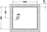 DURAVIT Tempano Duschwanne 900x750x40 mm Weiß mit Antislip – rechteckig, flacher Einbau