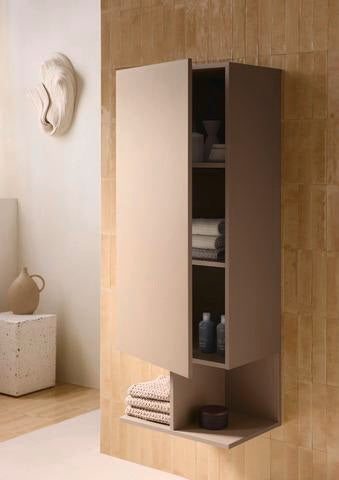DURAVIT Balcoon Halbhochschrank 1320 mm, 1 Tür, 2 offene Fächer, Elfenbein Struktur, wandhängend