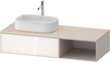 Duravit Zencha Konsolen-Waschtischunterbau 1300 mm Eiche Anthrazit mit Auszug und Tip-on-Technik