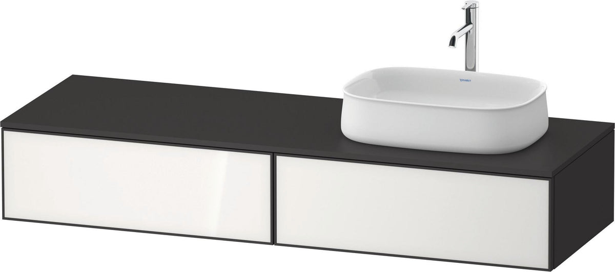 Duravit Zencha Konsolen-Waschtischunterbau 1600 mm Eiche Anthrazit mit 2 Auszügen