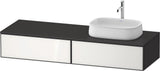 Duravit Zencha Konsolen-Waschtischunterbau 1600 mm Eiche Anthrazit mit 2 Auszügen