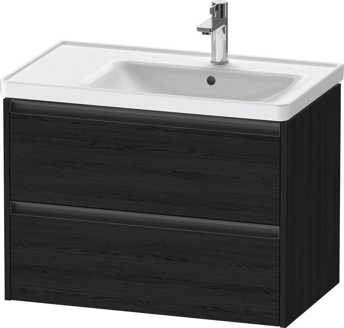 DURAVIT Ketho.2 Waschtischunterbau 784 mm wandhängend, betongrau matt, 2 Schubkästen, Becken rechts