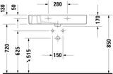 DURAVIT Vero Möbelwaschtisch 850 mm weiß WonderGliss mit Überlauf und Hahnlochbank