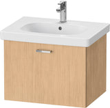 Duravit XBase Waschtischunterbau wandhängend 600 mm, 1 Auszug, weiß matt – montiert