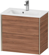 DURAVIT XViu Waschtischunterbau wandhängend 610 mm, 2 Schubladen, champagner matt/weiß matt