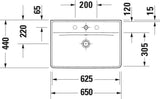 Duravit D-Neo Waschtisch 550 mm weiß mit Überlauf und WonderGliss
