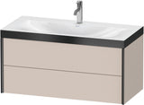 DURAVIT XViu Waschtischunterbauset 1000 mm c-bonded, 2 Schubkästen, schwarz matt