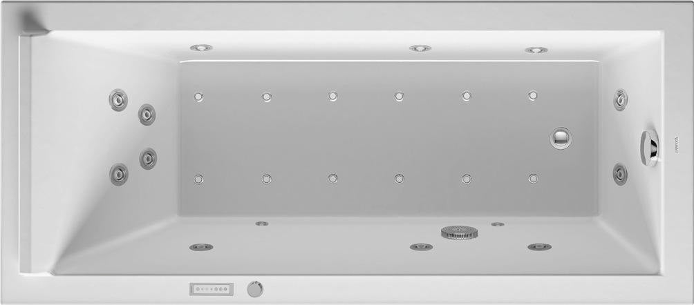 DURAVIT Starck Whirlwanne 1700x750mm mit Air-System, 1 Rückenschräge, Weiß – Einbau