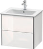 DURAVIT XSquare Waschtischunterbau 610 mm, 2 Schubkästen, Weiß Matt, Wandmontage