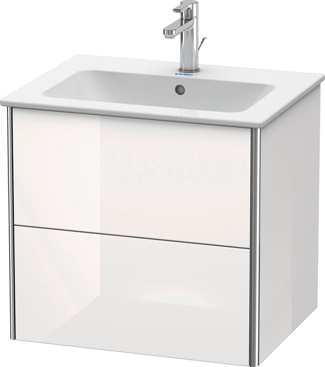Duravit XSquare Waschtischunterbau 610 mm, 2 Schubkästen, Basalt Matt, wandhängend, Tip-On