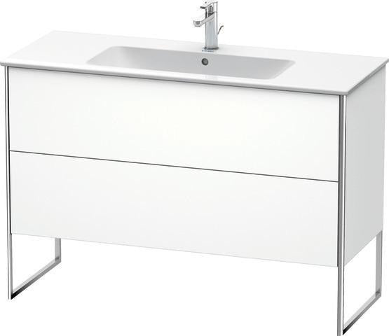 Duravit XSquare Waschtischunterbau 1210 mm mit zwei Auszügen in Außenfarbe Taubenblau matt