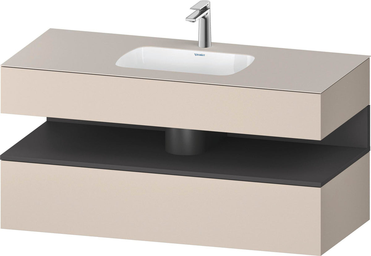 DURAVIT Qatego Studio F. A. Porsche Einbauwaschtisch mit Konsolenwaschtischunterbau 1200 mm Weiß Matt