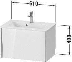 DURAVIT Waschtischunterbau XVIU 610x400x390mm 1 Az Pro Cha Ma Ta s-matt – Wandhängend