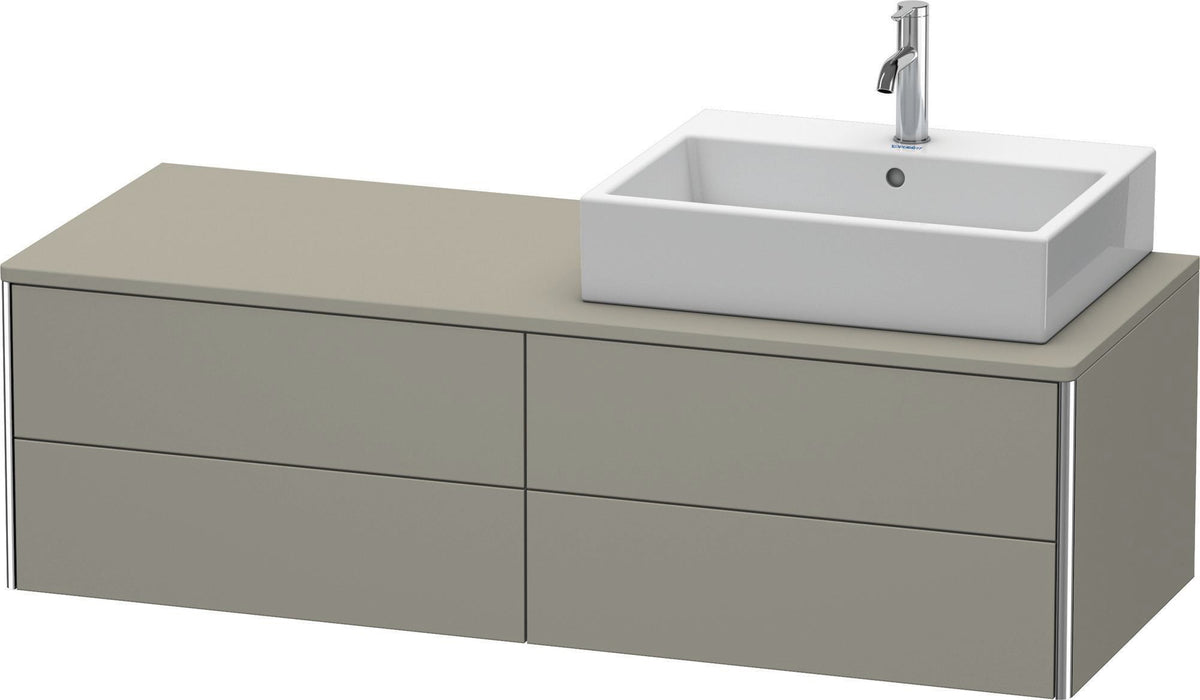 Duravit XSquare Konsolenwaschtischunterbau 1400 mm betongrau matt, 4 Schubkästen, wandhängend