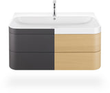 DURAVIT Happy D.2 c-shaped Waschtischset 975 mm wandhängend mit Tip-on und Soft-Close