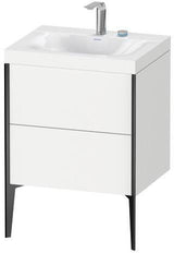 Duravit Möbelwaschtischset XVIU 600x480mm mit Viu Waschtisch und Nussbaum-Einrichtungssystem