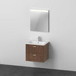 Duravit XBase Möbel-Set 630x490mm mit Waschtisch, Unterbau, 2 Schubkästen & Spiegel in Nussbaum Dunkel