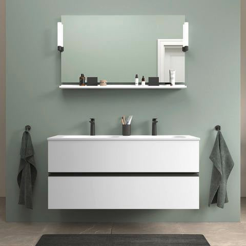 DURAVIT Sivida Spiegel 1250x650x36 mm mit LED, Dimmfunktion und Sensorschalter – Chrom/Weiß Matt