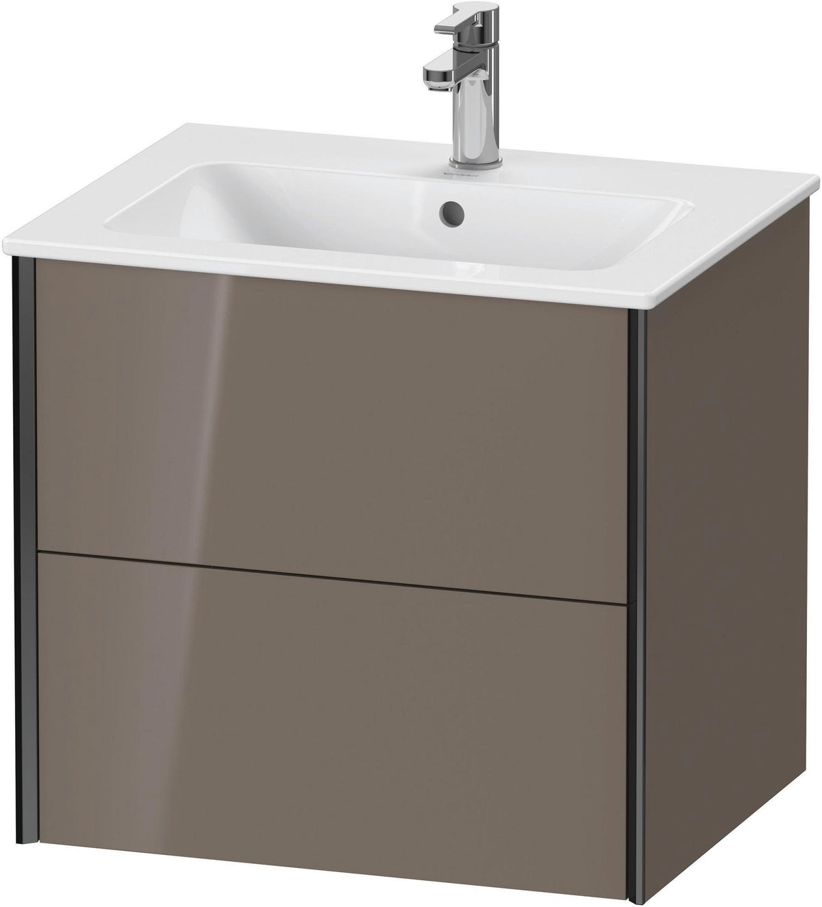 DURAVIT XViu Waschtischunterbau wandhängend 610 mm, 2 Schubkästen, weiß matt – ohne Griff, mit Tip-On-Technik