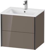 DURAVIT XViu Waschtischunterbau wandhängend 610 mm, 2 Schubkästen, weiß matt – ohne Griff, mit Tip-On-Technik