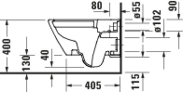 DURAVIT D-Code Wand-WC spülrandlos 540 mm Weiß mit HygieneGlaze