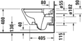 DURAVIT D-Code Wand-WC spülrandlos 540 mm Weiß mit HygieneGlaze
