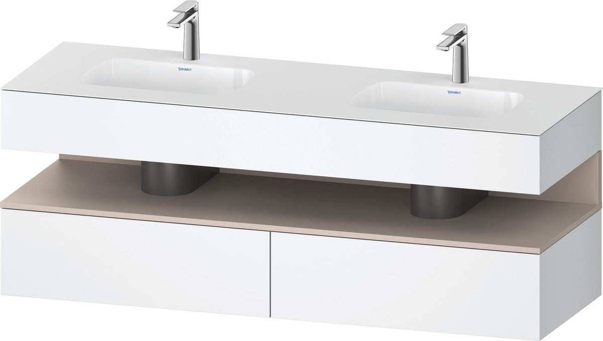 DURAVIT Qatego Studio F. A. Porsche Waschtischset 1600 mm mit Konsolenwaschtischunterbau, 2 Auszüge