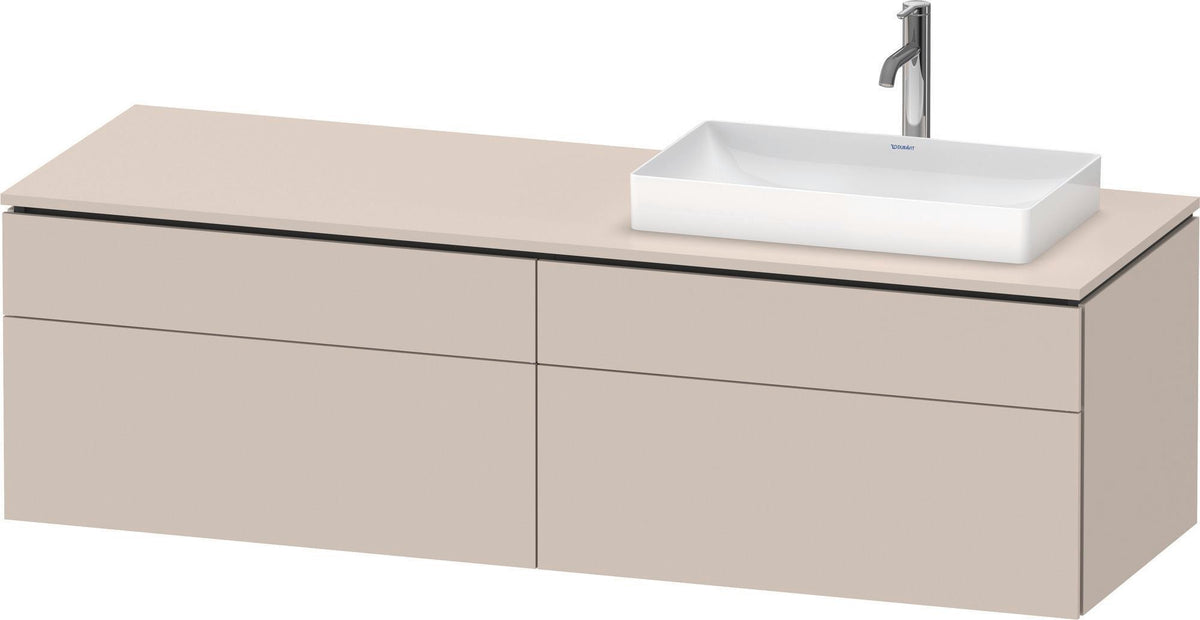 Duravit L-Cube Waschtischunterbau 1620 mm taupe supermatt mit Tip-On Technik und Soft-Close