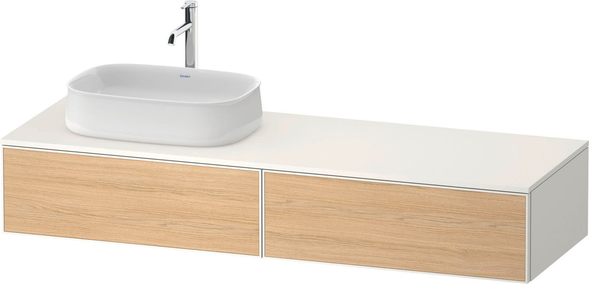 DURAVIT Zencha Konsolen-Waschtischunterbau 1600 mm Eiche Anthrazit mit 2 Auszügen