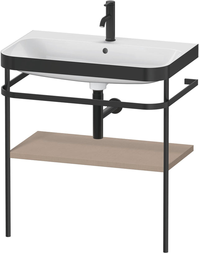 DURAVIT Happy D.2 c-bonded Waschtischset mit Metallkonsole, 775 mm, Leinen, bodenstehend