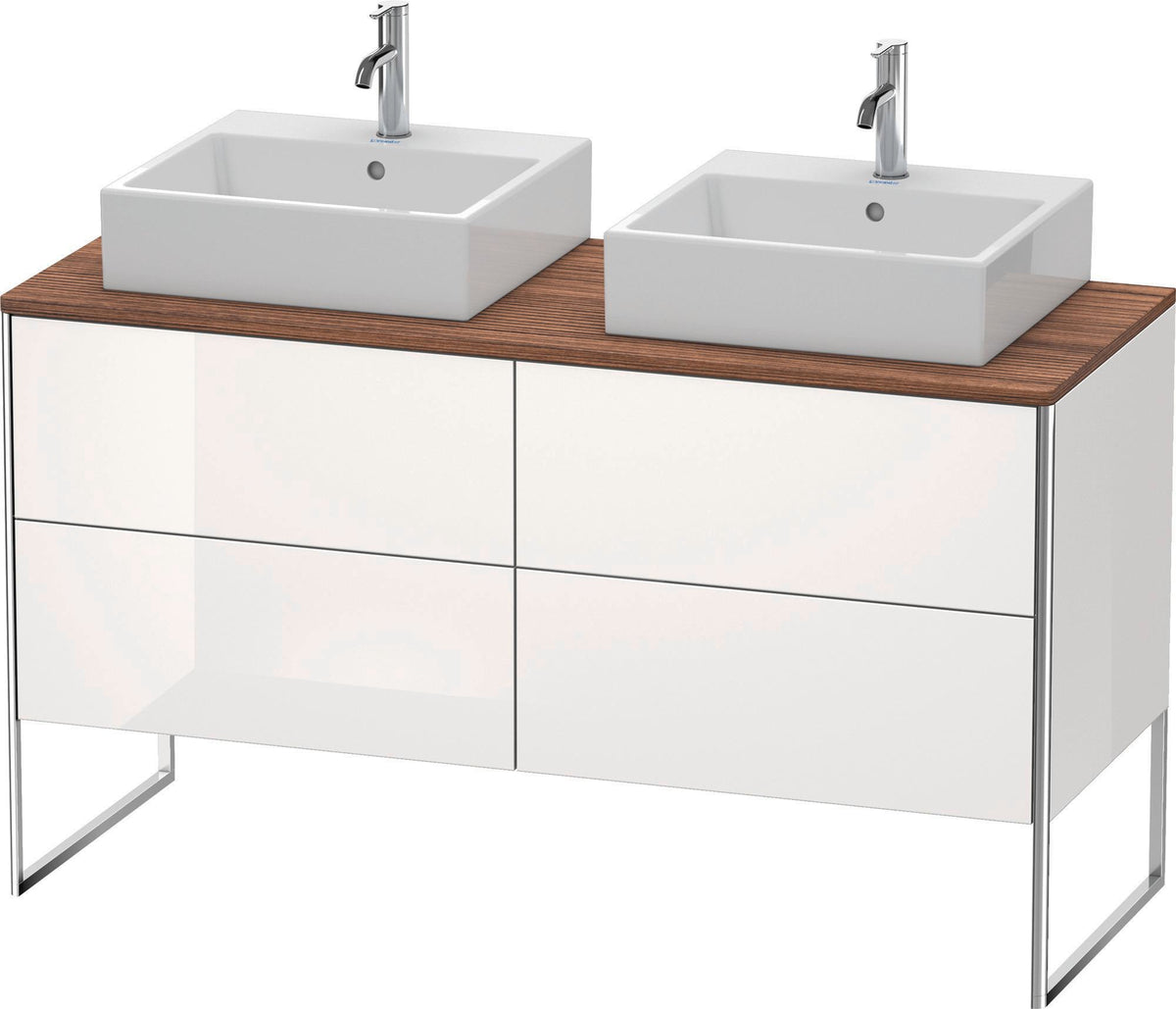 DURAVIT XSquare Waschtischunterbau 1400 mm betongrau matt mit 4 Schubkästen und Tip-On-Technik
