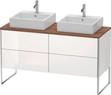 DURAVIT XSquare Waschtischunterbau 1400 mm betongrau matt mit 4 Schubkästen und Tip-On-Technik