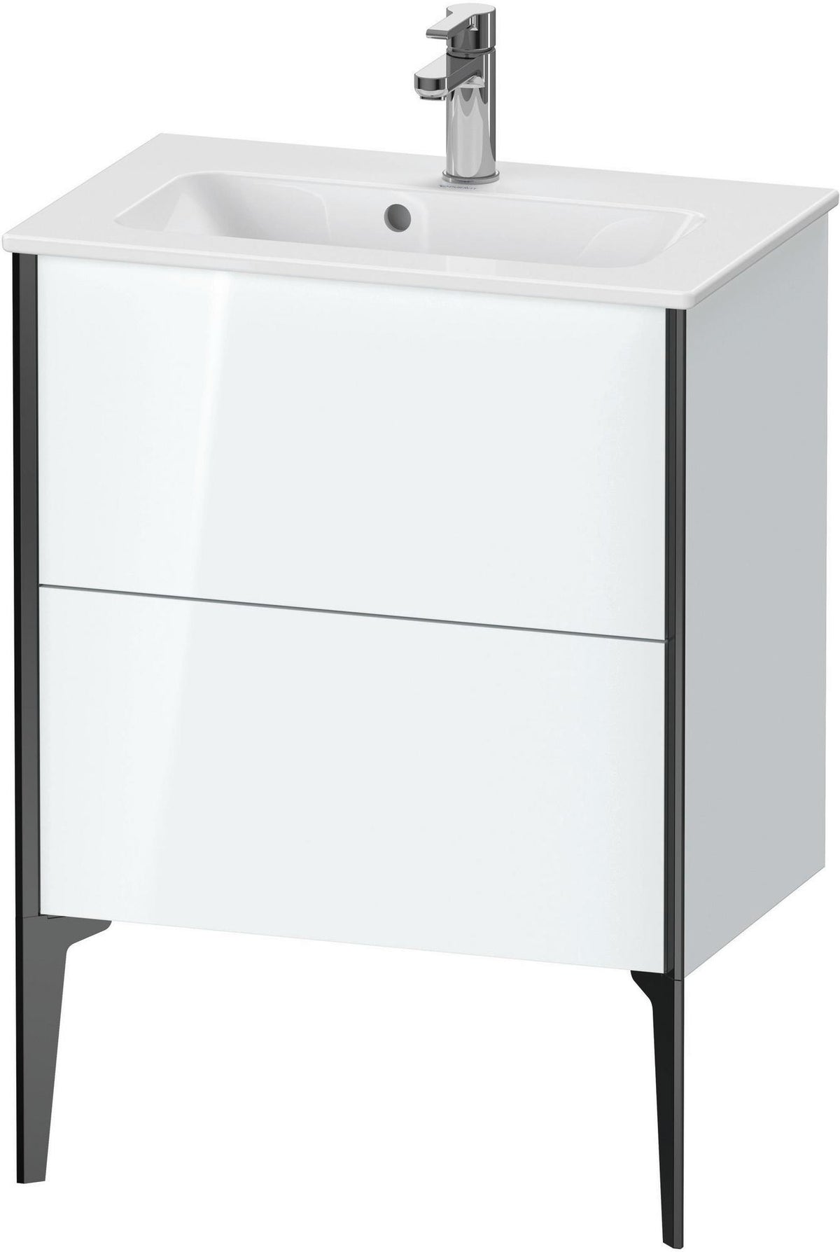 Duravit XViu Waschtischunterbau bodenstehend 610 mm, 2 Auszüge, champagner matt/weiß matt