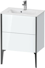 Duravit XViu Waschtischunterbau bodenstehend 610 mm, 2 Auszüge, champagner matt/weiß matt
