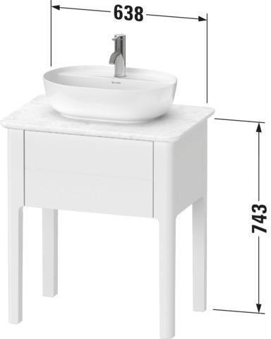 DURAVIT Luv Waschtischunterbau bodenstehend 638 mm weiß seidenmatt mit 1 Auszug